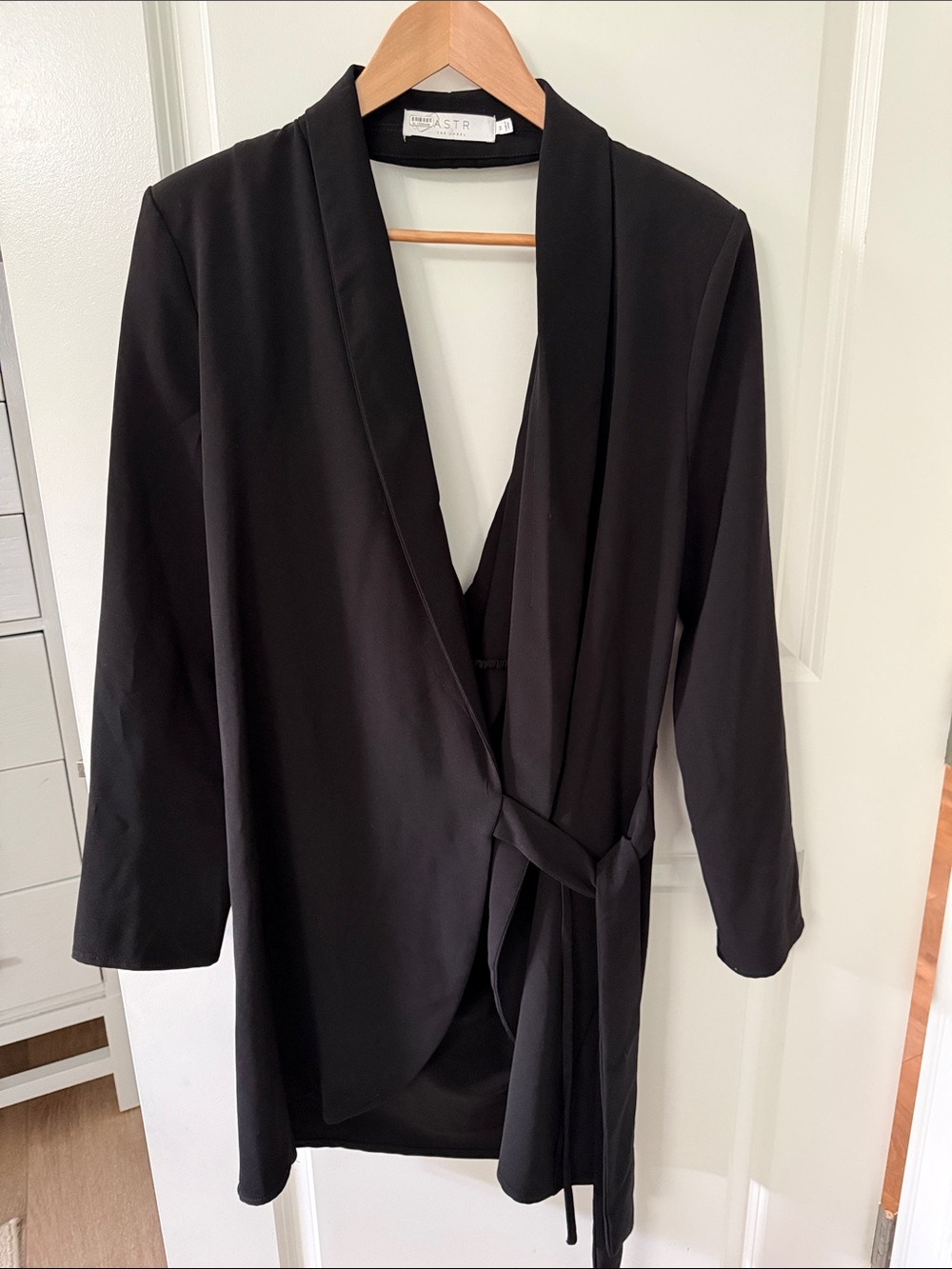 Astr The Label tuxedo dress with Tie Waist